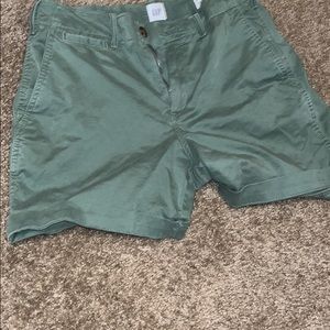 Green Jean shorts